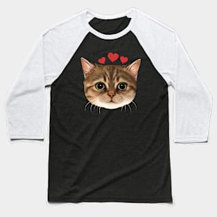 Tabby Cat Love Baseball T-Shirt